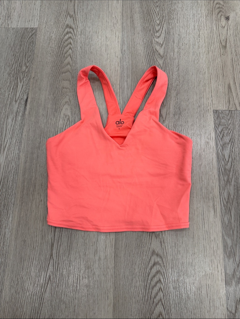 ALO Yoga Coral Racerback Cropped Sports Bra top